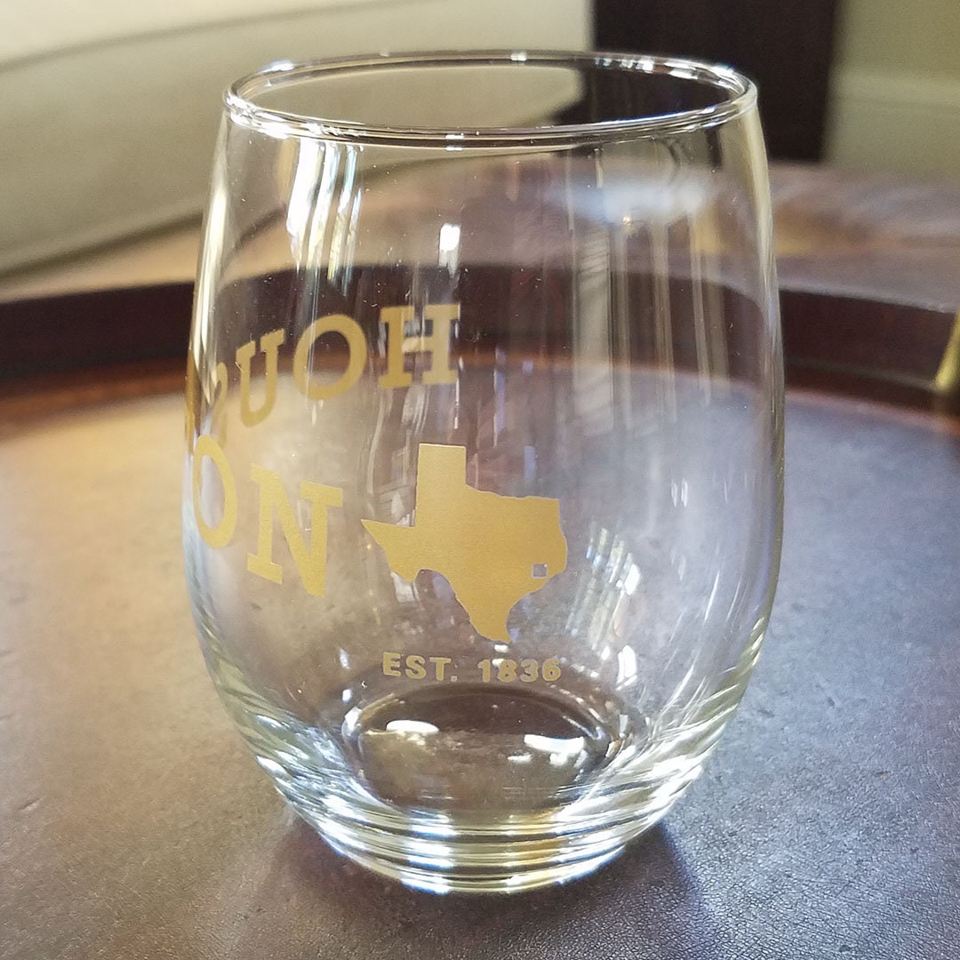 Houston Texas 15 oz. Stemless Wine Glass Houston Gift Party Etsy