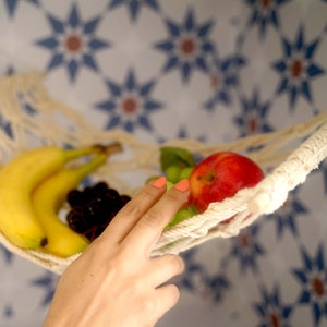 Macrame Fruit Hammock, Hanging Fruit Basket Under Cabinet, Vegetable Hammock.