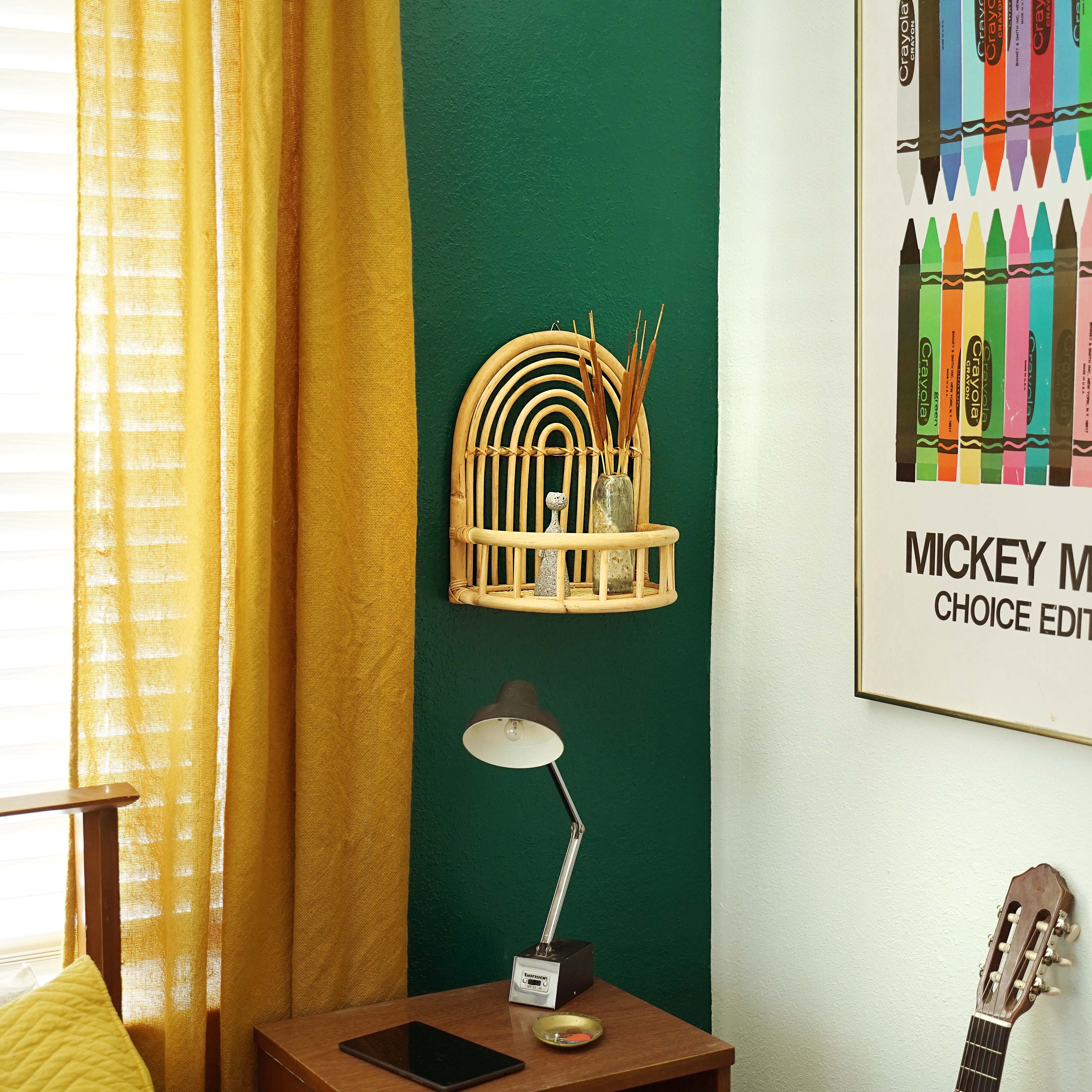 Rattan Shelf Rattan Wall Shelf Wicker Wall Shelf Rattan Etsy