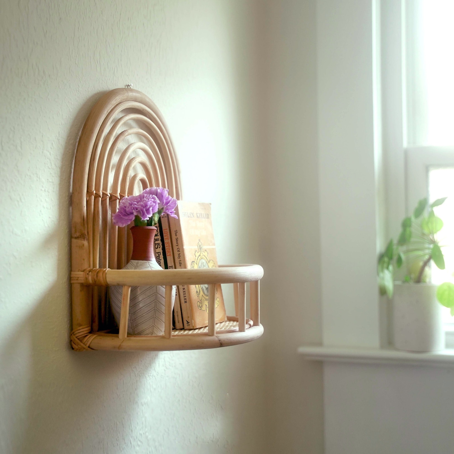 Rattan Shelf Rattan Wall Shelf Wicker Wall Shelf Rattan Etsy