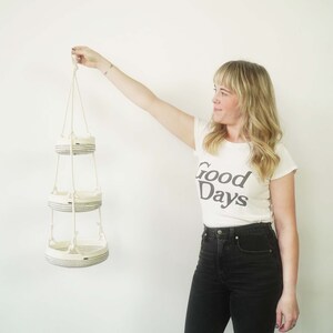 Cotton Rope Hanging Fruit Basket Boho Three Tier Hanging Basket - Etsy