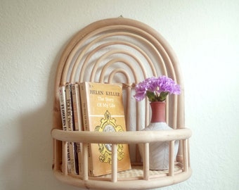 Rattan Shelf - Rattan Wall Shelf - Wicker Wall Shelf - Rattan Rainbow - Boho Décor - Rattan Furniture