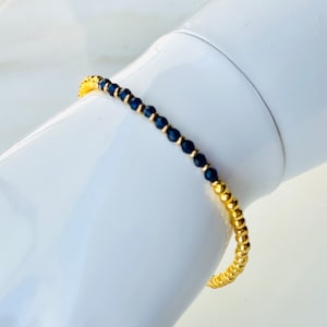 Faceted Saphire Women’s Tennis Bracelet 6” 14k Yellow Gold Plated