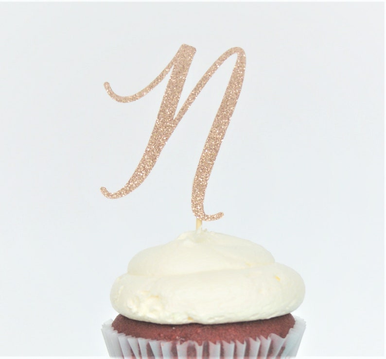 Custom Letter Cupcake Toppers Custom Initial Cupcake Toppers Etsy