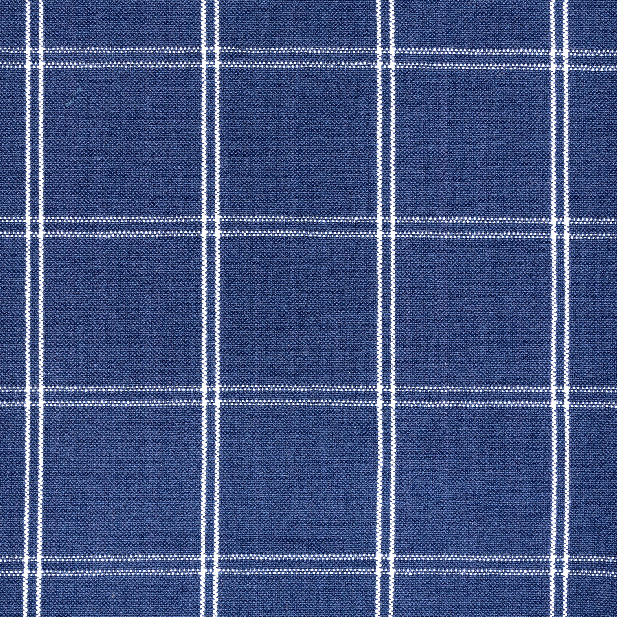 Navy Blue Linen Windowpane Check Designer Curtain Fabric Roman Etsy UK
