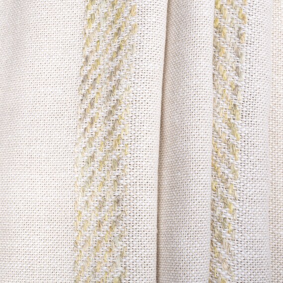 Off White Cream Grey Stripes with Textured Embroidery Curtain Fabric 3m wide Off White Cream Grey Stripes with Textured Embroidery Curtain Fabric 3m wide