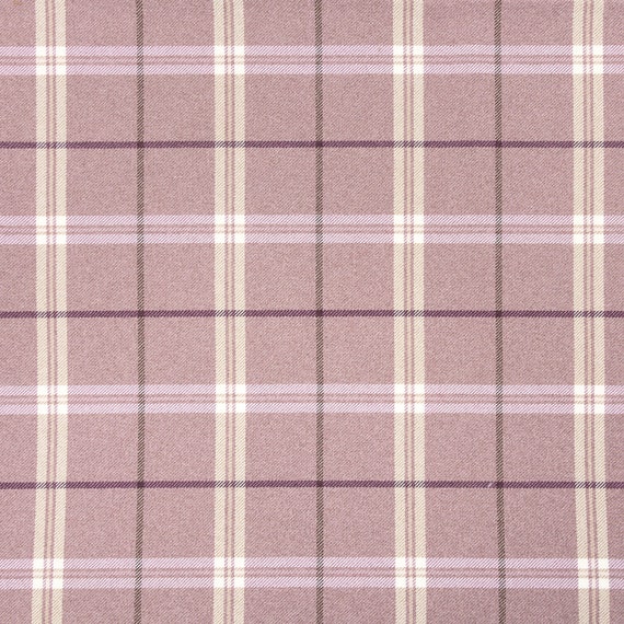 Designer Mauve Purple Beige Tartan Check Plaid Soft Curtain Etsy