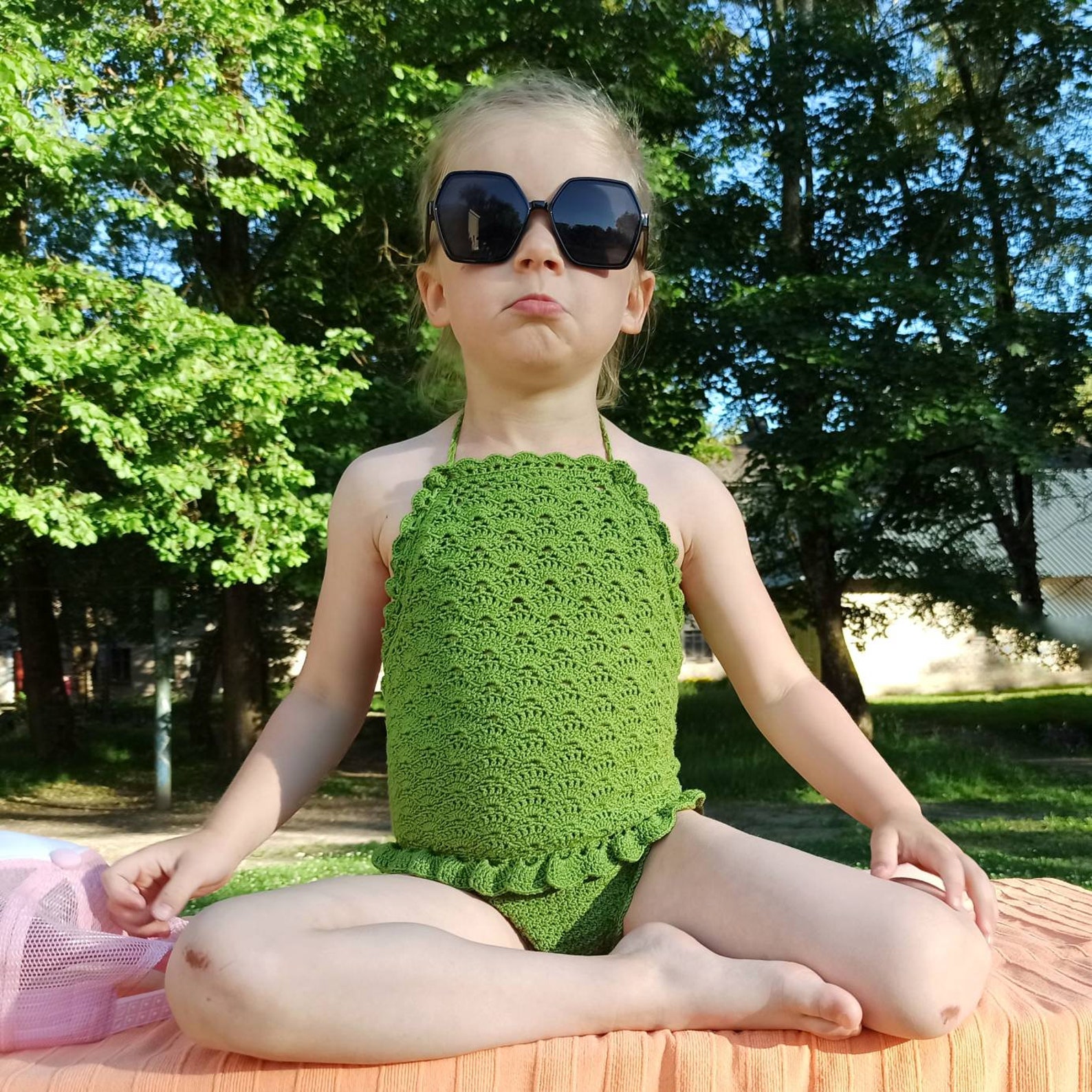 Crochet baby infant natural swimsuit 100 cotton size 3T. Etsy