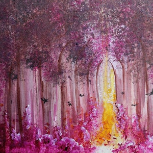 Firefly Forest, stampa digitale di opere d'arte originali da utilizzare come arte murale, carta da parati digitale, screensaver.  Copyright d'uso gratuito