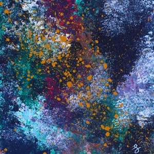 Gold Splash- abstract splatter art by Savagemuse23. Digital print for use as wall art, home decor or digital wallpaper.