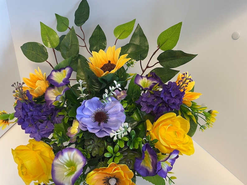 Cemetery Grave Memorial Window Sill Artificial Flower Pot Etsy