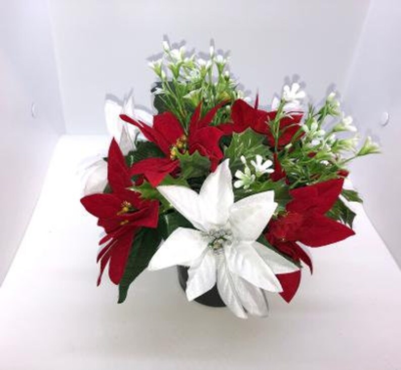 Cemetery Grave Memorial Artificial Flower Pot Christmas Etsy