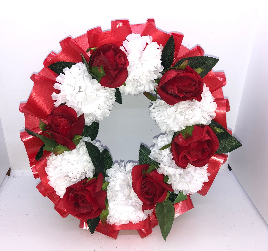 11 Round Artificial Funeral Wreath Cemetery Flowers Etsy