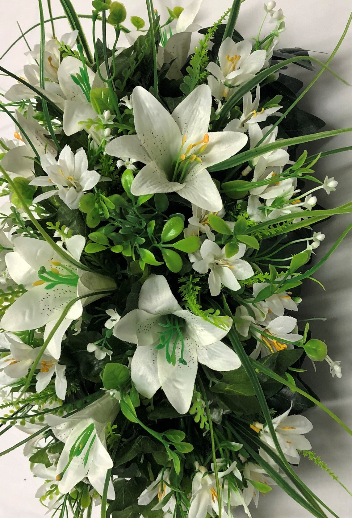 Cemetery Grave Memorial Artificial Silk Flower Mixed Lily Etsy
