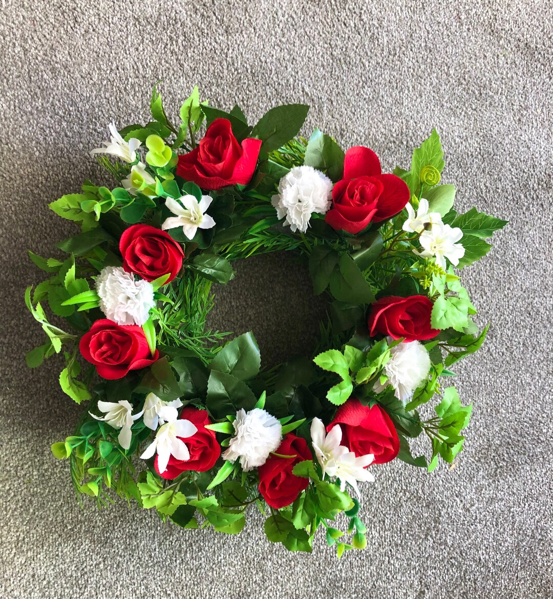 Artificial Funeral Wreath Cemetery Flowers Memorial Tribute Etsy