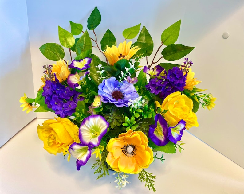 Cemetery Grave Memorial Window Sill Artificial Flower Pot Etsy