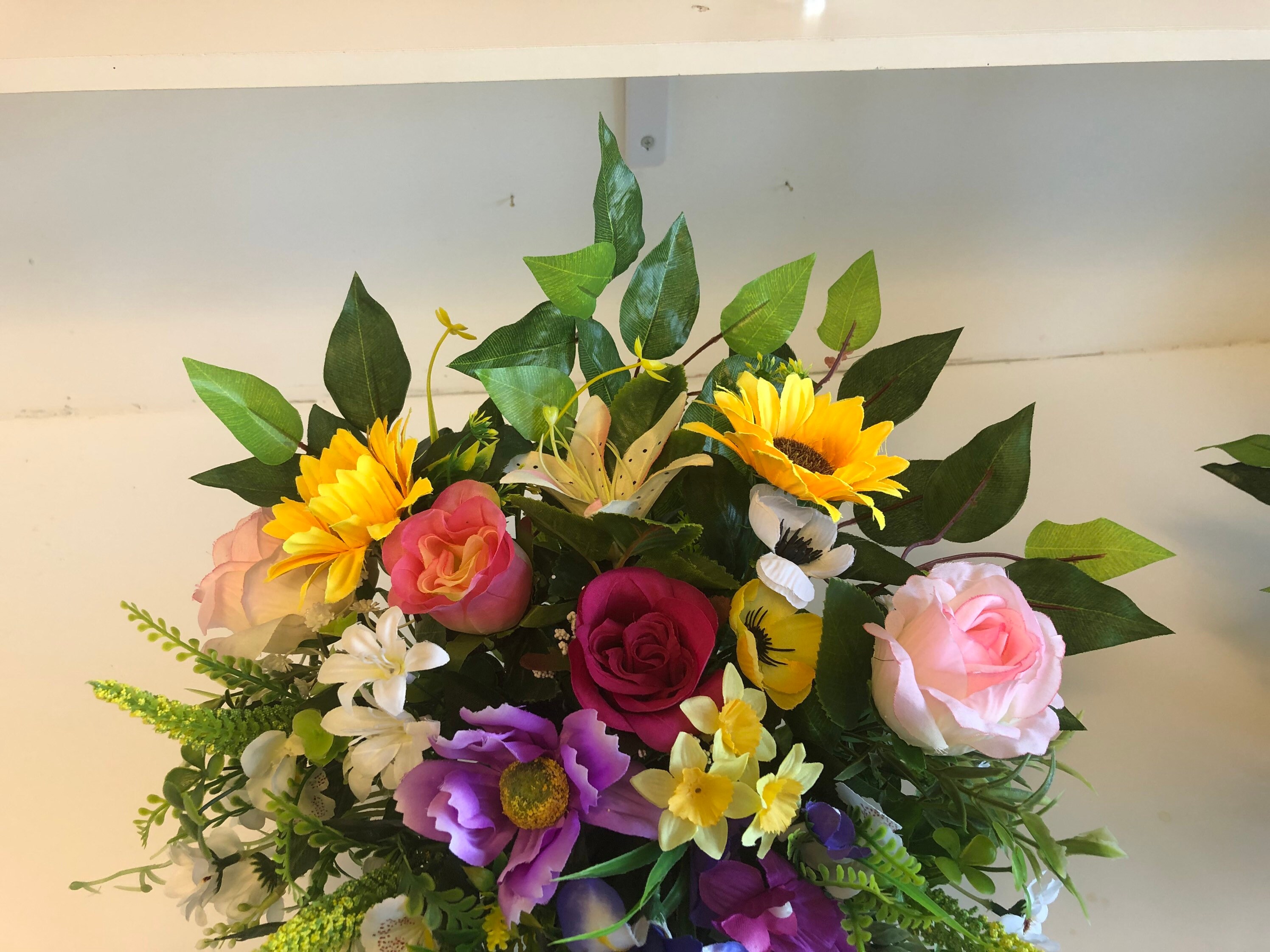 Cemetery Grave Memorial Window Sill Artificial Flower Pot Etsy