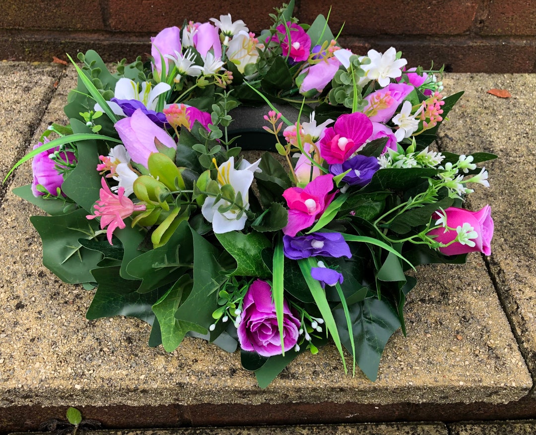 Artificial Funeral Wreath Cemetery Flowers Memorial Tribute Etsy