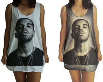 Drake 6 God Face Grey Tank Top Unisex