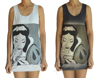 Princess Snow White with Tattoo Coke Women Ladies Vest Tank Top T Shirt