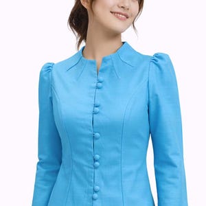 Thai Silk Shirt for Women Light Blue