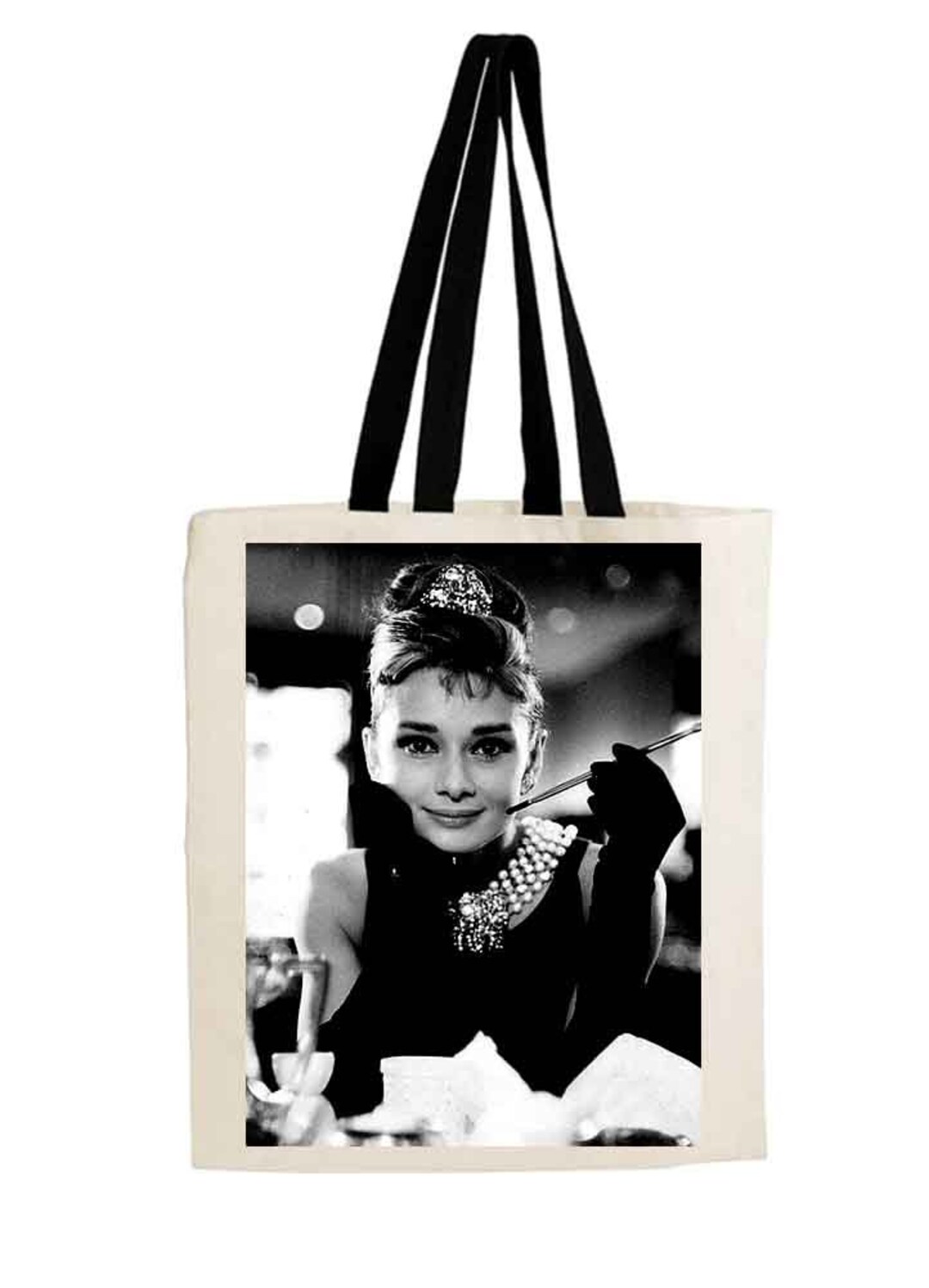 Audrey Hepburn Printed Handbag Eco Reusable High Capacity Shoulder