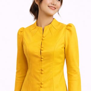 Thai Silk Shirt for Women Dark Yellow