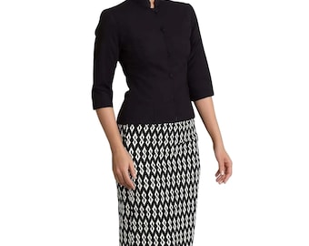 Chemisier noir fait main et tenue paréo thaïlandaise, tenues de soirée pour femmes