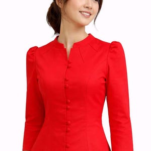 Thai Silk Shirt for Women Red