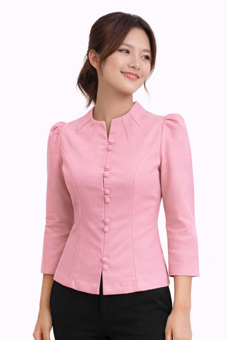 Thai Silk Shirt for Women Light Pink