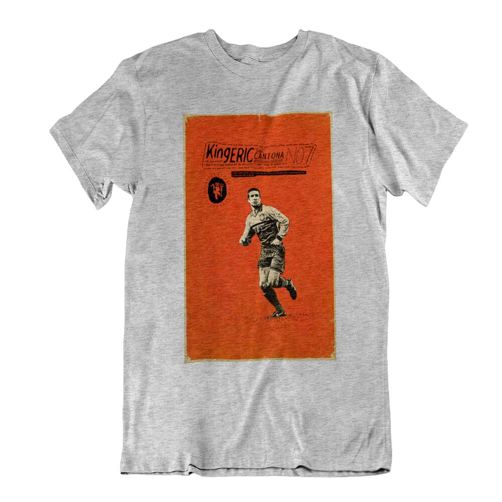 T-shirt Eric Cantona Noël – Design Fan Football – Homme, Femme, Enfant – Blanc, 100% Coton – Coupe Regular – Marque Gildan – Neuf Sans étiquettes