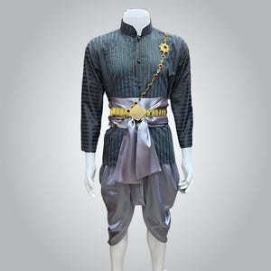 Men's Traditional Thai/Lao/Khmer Outfit 3 Piece Set Shirt Sarong Waistband Thai Faux Silk Wedding Attire ***SHIRT AVAILABLE SEPARATELY***