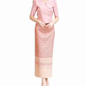 Thai Silk Blouse and Sarong Set - Formal Wedding Outfit