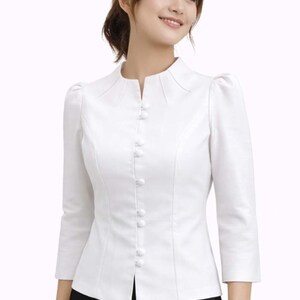 Thai Silk Shirt for Women White