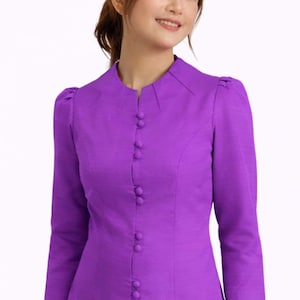 Thai Silk Shirt for Women Dark Purple