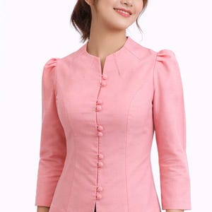 Thai Silk Shirt for Women Rose