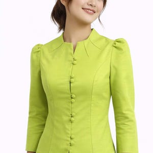 Thai Silk Shirt for Women Light Green
