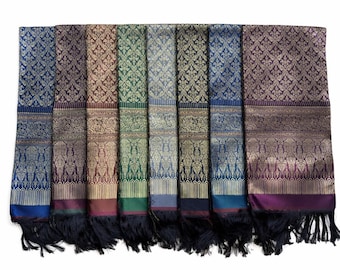 Faja tailandesa de seda sintética para hombre: cinturón tradicional, accesorio para boda - 8 colores antiguos