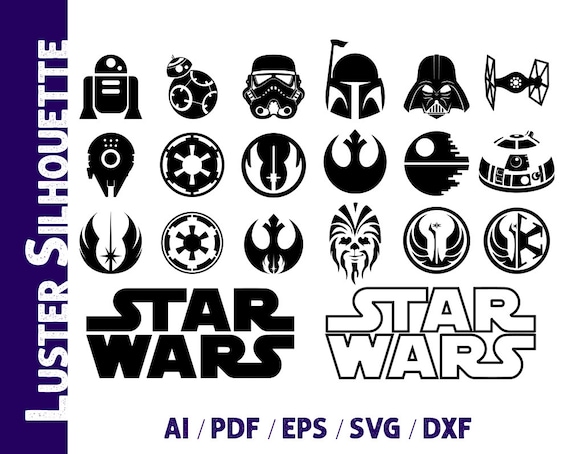 Star Wars Svg Star Wars Silhouette Star Wars Logo Vector Etsy