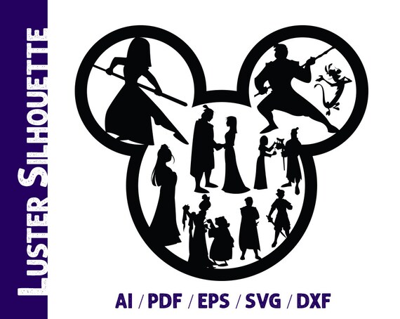 Mulan Svg Mulan Mickey Silhouette Disney Mulan Mickey Etsy