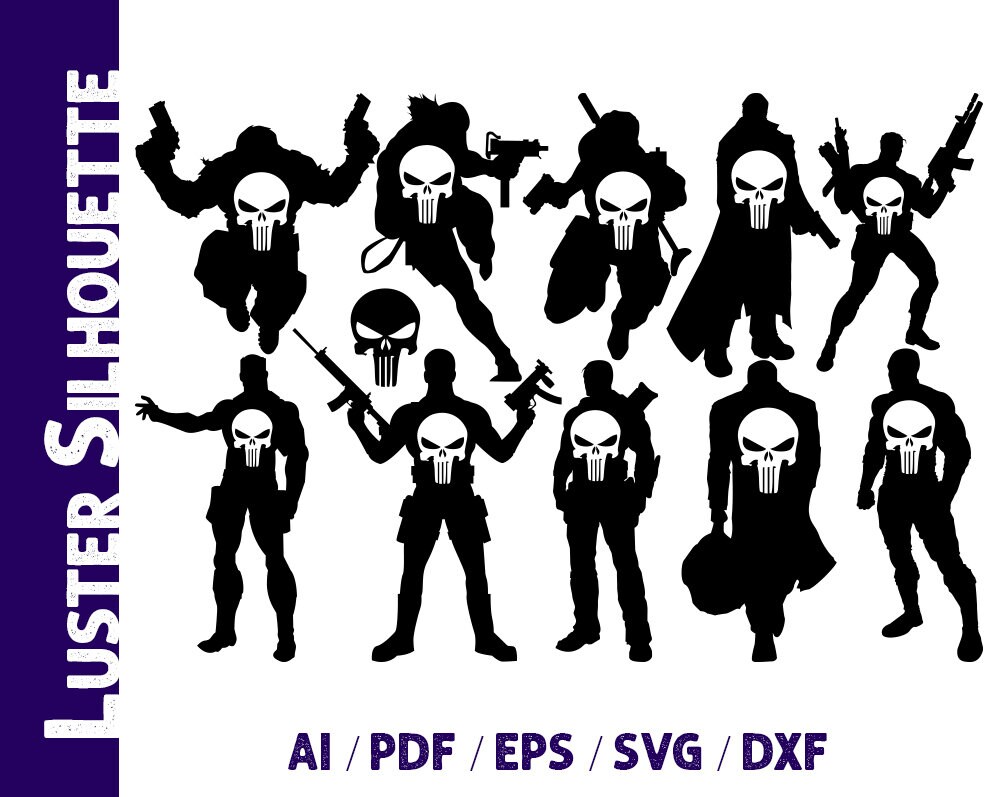 Punisher Svg Punisher Silhouette Punisher Symbol Vector Etsy