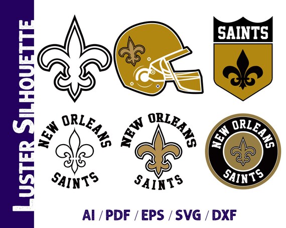 New Orleans Saints Svg Football Silhouette Orleans Saints Etsy