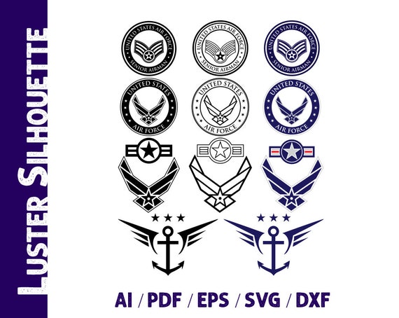 Air Force Svg Air Force Silhouette Air Force Vector Etsy