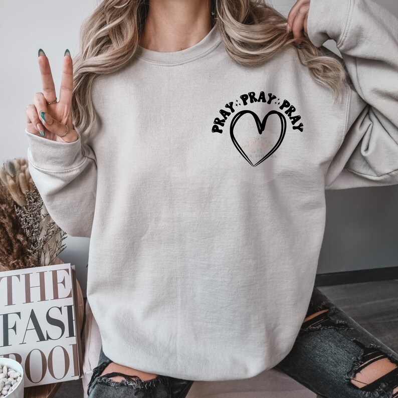 SVG PNG Pray SVG Cutting File Funny Sublimation Design Retro Wavey Text Design Adult Humor Design Funny Quote Svg Inspirational Tshirt image 4