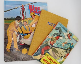 Vintage Children's Books, Set of 3, Hardcover, Hardback, Books for Boys