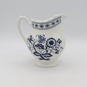 J & G Meakin Blue Nordic Creamer, Small Blue Transferware Milk Pitcher