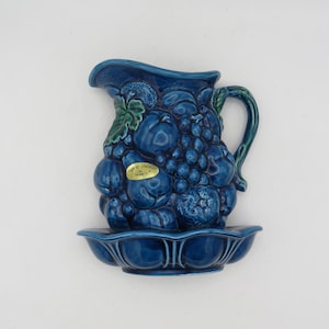 Inarco Mood Indigo Blue Wall Vase, Wall Decor, Wall Planter, Wall Pocket Vase, Made in Japan