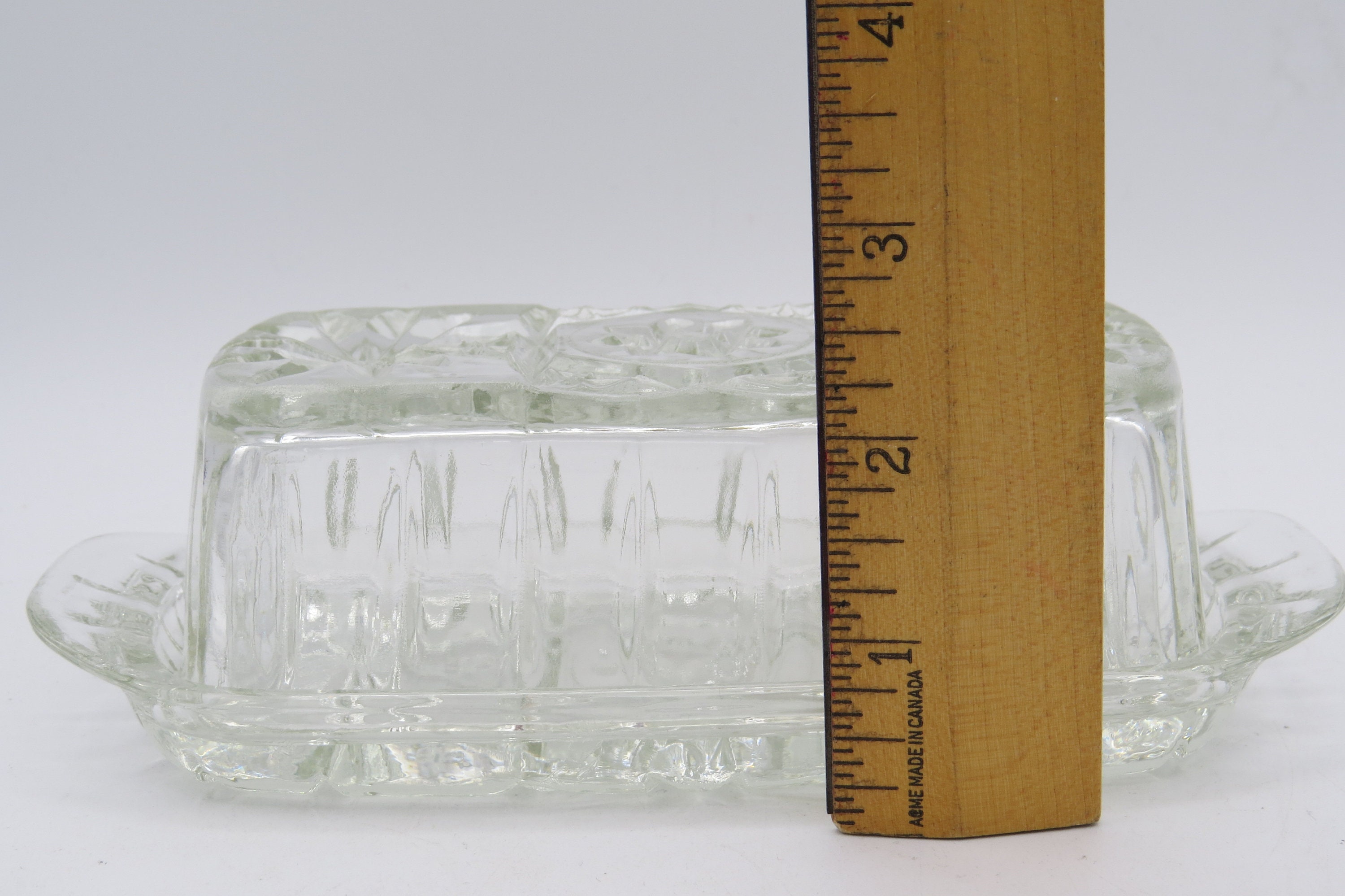 Vintage Glass Butter Dish With Lid Clear Glass Butter Dish Etsy