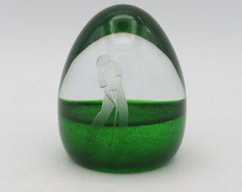 Vintage Golfer Paper Weight, Caithness Glass, Glass Paper Weight, Desk Decor, Office Decor, Golf Gifts for Men, Golfer Gift