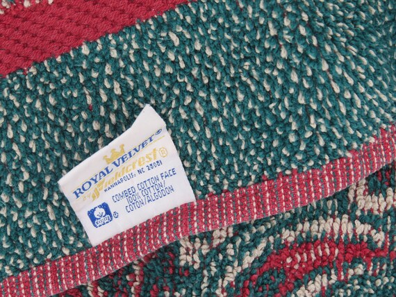Vintage Fieldcrest Hand Towel and Facecloth Set Red and Green Paisley Royal Velvet Etsy Denmark